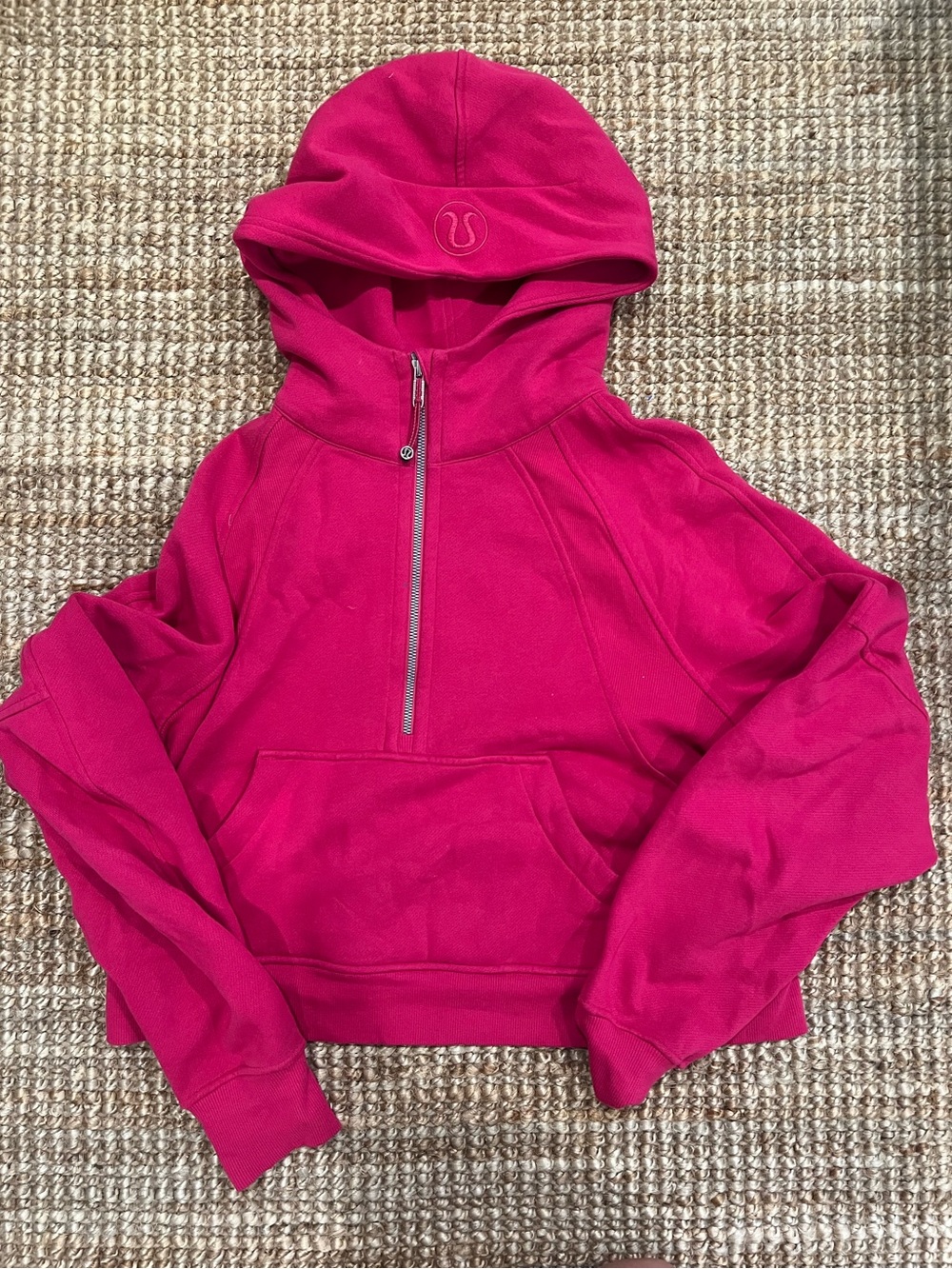 lululemon athletica Women's Fuchsia Half-Zip Hoodie Sweater